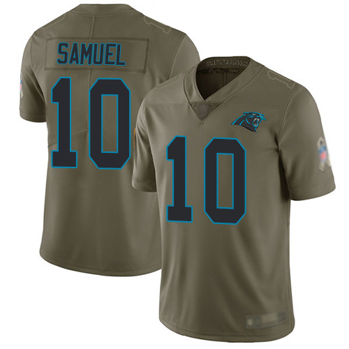 Carolina Panthers Limited Olive Youth Curtis Samuel Jersey NFL Football #10 2017 Salute to Service->youth nfl jersey->Youth Jersey